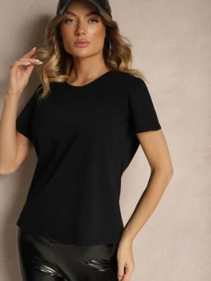 Czarny Casualowy Bawełniany T-shirt Ilanira ideal