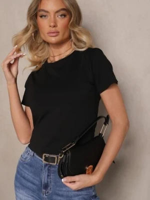 Czarny Casualowy Bawełniany T-shirt Rivali j.style