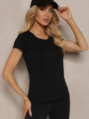 Czarny Casualowy T-shirt z Bawełny Zeiasha ann gissy