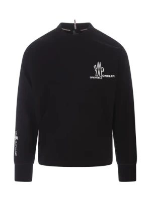 Czarny Crewneck Sweatshirt z Logo Moncler