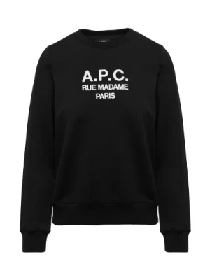 Czarny Crewneck Sweatshirt z Nadrukiem Logo A.p.c.