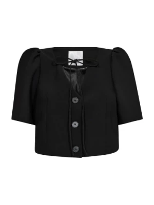 Czarny Crop Tie Blazer Co'Couture