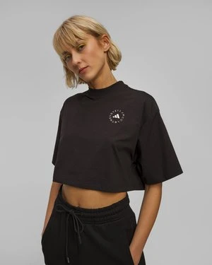 Czarny Crop Top Damski Adidas By Stella Mccartney