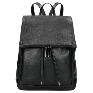 Czarny plecak damski ze skóry licowej 80092-51 Wojas