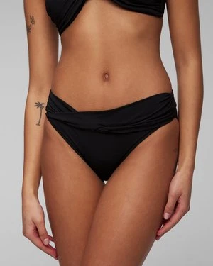 Czarny Dół Od Stroju Kąpielowego Damski Seafolly Twist Band Mini Hipster Pant