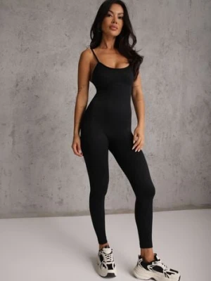 Czarny Dopasowany Kombinezon Taliowany na Ramiączkach Nevirenes han