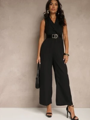 Czarny Elegancki Kombinezon z Paskiem i Ozdobną Klamrą Tilominea elsa.m by may