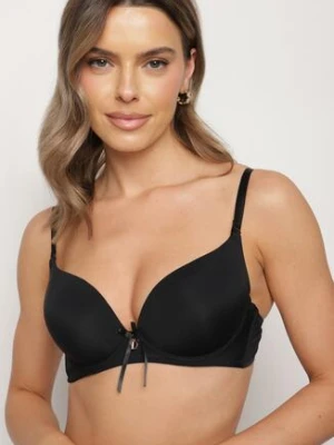 Czarny Gładki Biustonosz z Ramiączkami z Możliwością Odpięcia Salmiria love magnolia