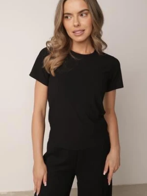 Czarny Gładki T-shirt w Klasycznym Stylu Salodone glo-story