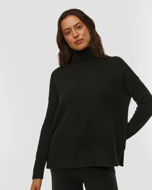 Czarny Golf Kaszmirowy Damski Kujten Ulla