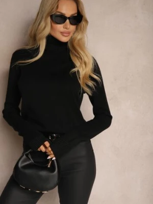 Czarny Golf Sweter o Dopasowanym Kroju z Kaszmirem Zairith tandem