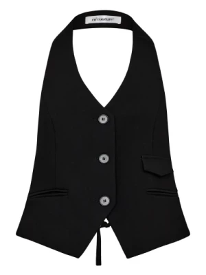 Czarny Halter Vest Blazer Stylowy Model Co'Couture