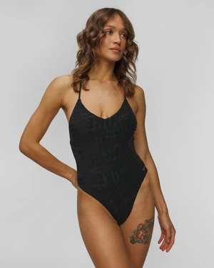 Czarny Jednoczęściowy Strój Kąpielowy Damski Nike Swim Nike Retro Flow Terry Terry