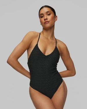 Czarny Jednoczęściowy Strój Kąpielowy Damski Nike Swim Sport Style Nike Swoosh Link Y-back One Piece