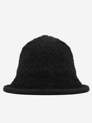 Czarny Kapelusz Typu Bucket Hat z Materiału Typu Boucle Breca Versoli