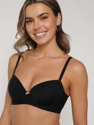 Czarny Klasyczny Biustonosz o Gładkim Wykończeniu Taniarephis