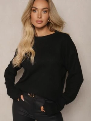 Czarny Klasyczny Sweter z Dodatkiem Wełny Parilaine acajo