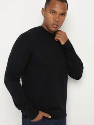 Czarny Klasyczny Sweter z Wełną Neanora