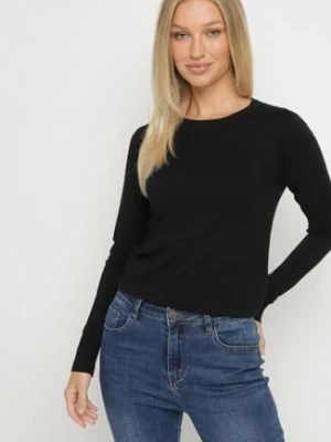 Czarny Klasyczny Sweter z Wiskozą Oleva romee's
