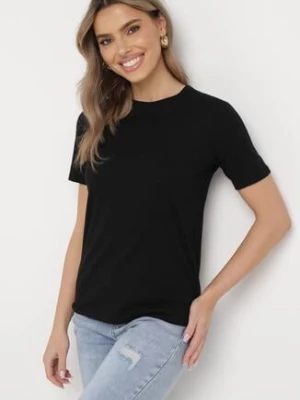 Czarny Klasyczny T-shirt Bawełniany z Krótkim Rękawem Ismerina glo-story