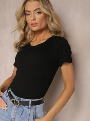 Czarny Klasyczny T-shirt z Bawełny Bilena Ideal