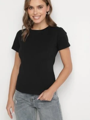 Czarny Klasyczny T-shirt z Bawełny Lorali j.style