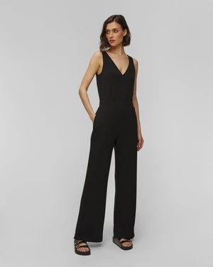 Czarny Kombinezon Z Wiskozy Damski Varley Alina Wide Leg Jumpsuit
