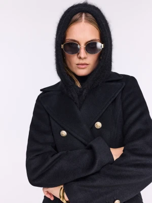 Czarny komin balaclava z angorą TARANKO