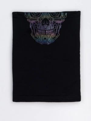 Czarny komin z nadrukiem reflective print z przodu Reporter Young