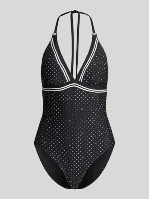 Czarny kostium kąpielowy z wiązaniem na szyi Joop