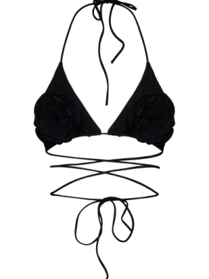 Czarny Kwiatowy Bikini w Trójkącie Magda Butrym
