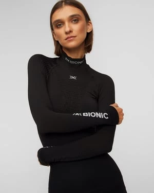 Czarny Longsleeve Termoaktywny Damski Z Wysokim Kołnierzem X-bionic Energy Accumulator 4.0 Turtle Neck Lg Sl