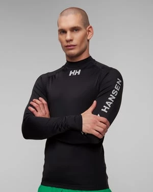 Czarny Longsleeve Termoaktywny Męski Helly Hansen Waterwear Rashguard