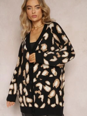 Czarny Luźny Kardigan Zapinany Klimonta m&v