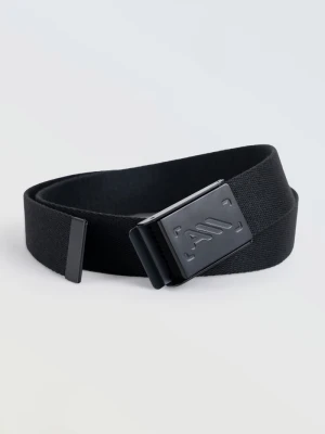 Czarny materiałowy pasek z metalową klamrą Reporter