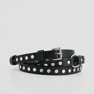 Czarny pasek na talię ze sztucznej skóry z ćwiekami House