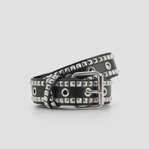 Czarny pasek z imitacji skóry z ćwiekami House