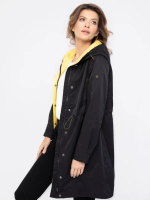Czarny płaszcz damski z kapturem J-DANI Volcano