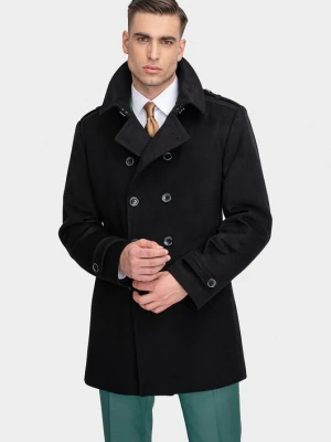 Czarny płaszcz męski ALVARO 00272A90GSA Giacomo Conti