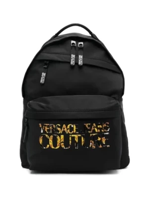 Czarny Plecak z Logo Versace Jeans Couture