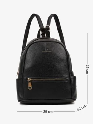 Czarny Plecak z Metalicznym Zdobieniem Efarinia fashion&bags