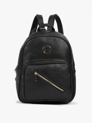 Czarny Plecak z Ozdobną Aplikacją i Suwakiem Milaretta caely