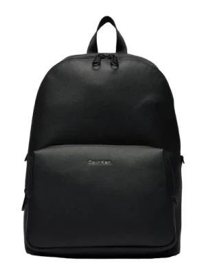 Czarny plecak z zamkiem i wieloma kieszeniami Calvin Klein