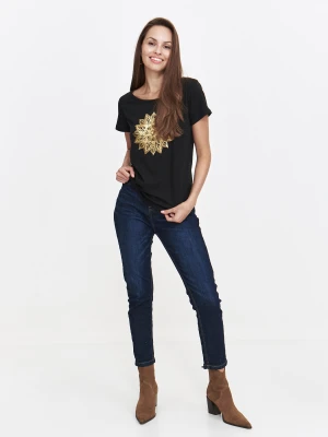 Czarny podkoszulek damski z nadrukiem Top Secret