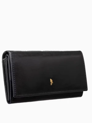 Czarny portfel damski skórzany z zabezpieczeniem RFID Puccini
