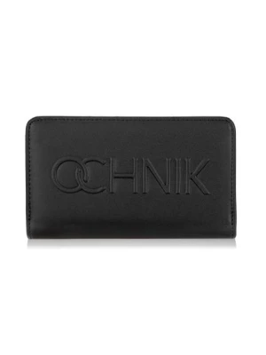 Czarny portfel damski z logo OCHNIK