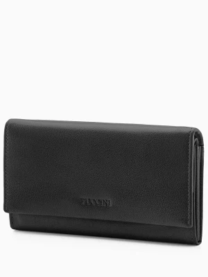Czarny portfel damski ze skóry naturalnej Puccini