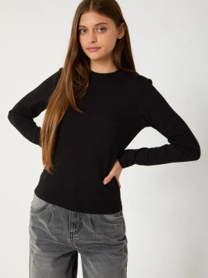 Czarny prążkowany sweter Reporter