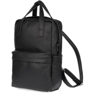 Czarny skórzany plecak na laptopa duży elegancki pojemny Beltimore czarny Merg