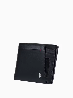Czarny skórzany portfel męski z etui na karty Puccini